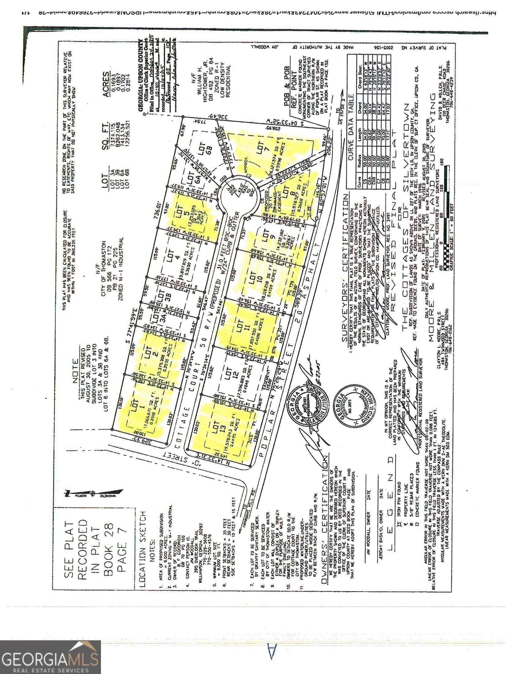 MLTPLE TOWNHOME Lots On Cottage Court 1,2,5,7,8,9,10,11,13, Thomaston